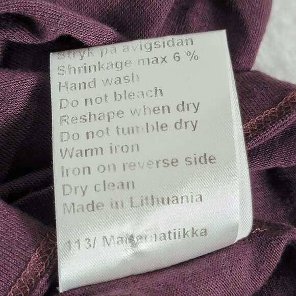 Marimekko Womens Colorblock Dolman Sleeve Midi Dress XS Gray/Maroon Wool Blend - Picture 5 of 9